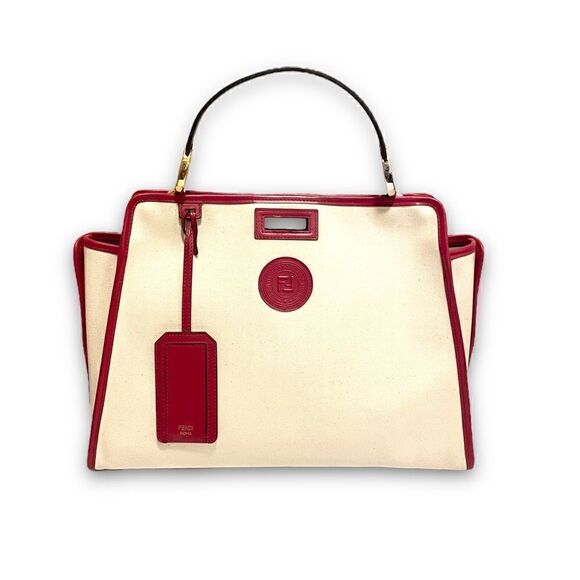 FENDI Crème & Red Medium Defender Cover - Picture 13 of 14